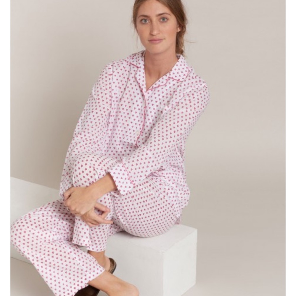NWT ROLLER RABBIT PINK HEARTS LOUNGEWEAR SET LONG SLEEVE & PANTS
